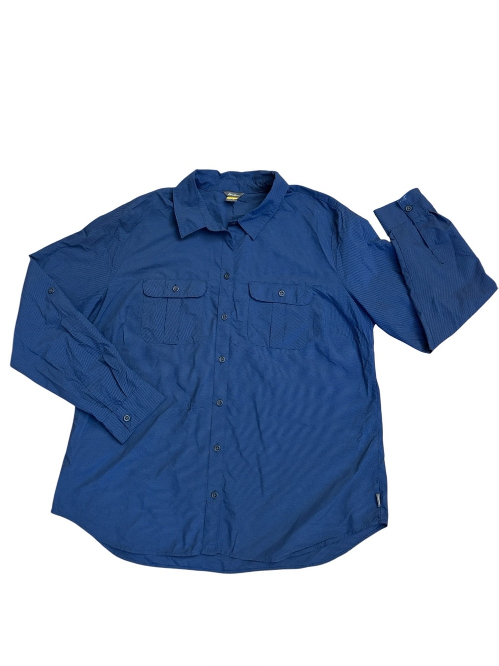 Eddie Bauer Blue Long Sleeve Lightweight Activewear Hiking Shirt Size XL